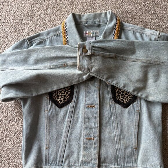 Vintage Kolorway Embroidered Denim Jacket - Size L - Picture 10 of 12
